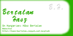 bertalan hasz business card