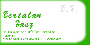 bertalan hasz business card